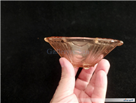 کاسه شیشه ای قدیمی صورتی زیرا 