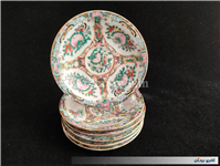 شش عدد نعلبکی طرح گل مرغ رنگ دستی