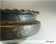 تاس مسی قدیمی قاجاری دستساز کنگره دار 