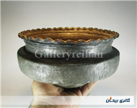 تاس مسی قدیمی قاجاری دستساز کنگره دار 