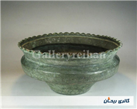 تاس مسی قدیمی قاجاری دستساز کنگره دار