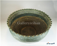 تاس مسی قدیمی قاجاری دستساز کنگره دار