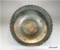 تاس مسی قدیمی قاجاری دستساز کنگره دار 