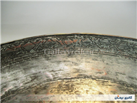 بشقاب کتیبه دار قلمزنی شده قاجاری جوندار