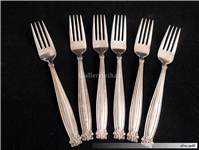 6عدد چنگال قدیمی نوربلین ژاپن روکش نقره 