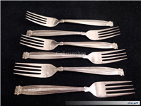 6عدد چنگال قدیمی نوربلین ژاپن روکش نقره 