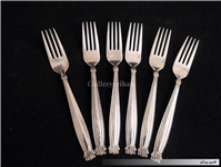 6عدد چنگال قدیمی نوربلین ژاپن روکش نقره 