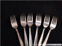 6عدد چنگال قدیمی نوربلین ژاپن روکش نقره 