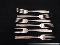 6عدد چنگال قدیمی نوربلین ژاپن روکش نقره 