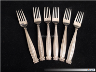 6عدد چنگال قدیمی نوربلین ژاپن روکش نقره 