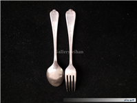 قاشق وچنگال قدیمی نوربلین انگلیس روکش نقره 