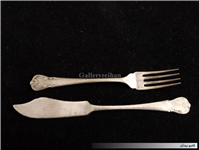 چاقو کره خوری و چنگال نوربلین روکش نقره 