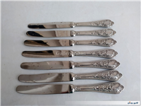 6 چاقوی قدیمی نوربلین یا روکش نقره ایتالیا 