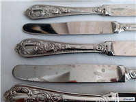 6 چاقوی قدیمی نوربلین یا روکش نقره ایتالیا 