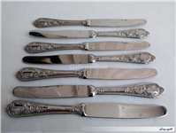 6 چاقوی قدیمی نوربلین یا روکش نقره ایتالیا 