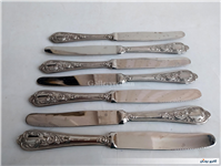 6 چاقوی قدیمی نوربلین یا روکش نقره ایتالیا 