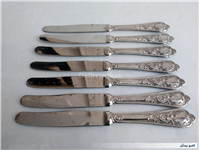6 چاقوی قدیمی نوربلین یا روکش نقره ایتالیا 