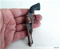 هفت تیر مسی قدیمی دکوری با دسته پلاستیکی   