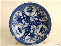 دیوارکوب یا نعلبکی قلم آبی قدیمی طرح خاص 