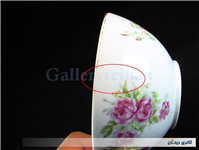 کاسه چینی بیکعب گل سرخی قدیمی دورو گل 