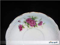 جفت دیوارکوب یا نعلبکی طرح گل سرخی قدیمی 