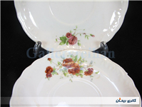 جفت دیوارکوب یا نعلبکی طرح گل سرخی قدیمی 