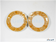 2دیوارکوب یا نعلبکی قدیمی طرح برگ دور زرد