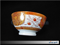 کاسه کمیاب حنایی قدیمی ازاکا قطر 13CM