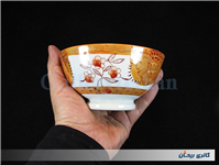 کاسه کمیاب حنایی قدیمی ازاکا قطر 13CM