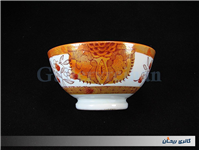 کاسه کمیاب حنایی قدیمی ازاکا قطر 13CM