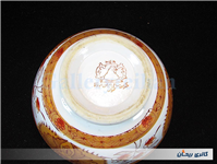 کاسه کمیاب حنایی قدیمی ازاکا قطر 13CM