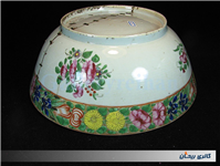 کاسه چینی نقاشی دست سایز غول پیکر قاجاری 