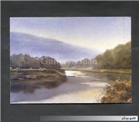 کارت پستال چاپ انگلستان طرح منظره رودخانه