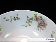 کاسه کلکسیونی گلسرخی بیکعب پر گل KPM 
