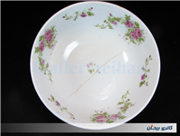 کاسه کلکسیونی گلسرخی بیکعب پر گل KPM 