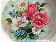 دیس قدیمی ملامین گرد طرح دسته گل