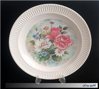 دیس قدیمی ملامین گرد طرح دسته گل