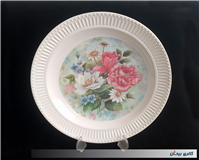 دیس قدیمی ملامین گرد طرح دسته گل