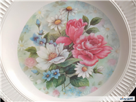 دیس قدیمی ملامین گرد طرح دسته گل