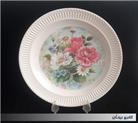 دیس قدیمی ملامین گرد طرح دسته گل