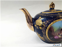 قوری چینی سرمه ای بزرگ لیلی و مجنون زیبا