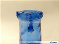 پارچ شیشه ای رنگ آبی قدیمی زیبا دست ساز