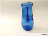 پارچ شیشه ای رنگ آبی قدیمی زیبا دست ساز