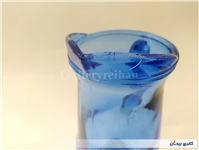 پارچ شیشه ای رنگ آبی قدیمی زیبا دست ساز