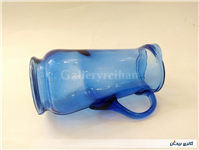 پارچ شیشه ای رنگ آبی قدیمی زیبا دست ساز