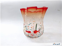گلدان شیشه ای دستساز خوشرنگ قدیمی خاص