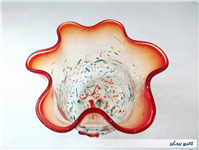 گلدان شیشه ای دستساز خوشرنگ قدیمی خاص