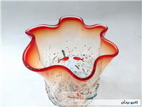 گلدان شیشه ای دستساز خوشرنگ قدیمی خاص