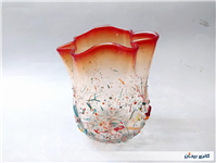 گلدان شیشه ای دستساز خوشرنگ قدیمی خاص