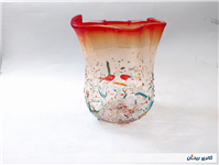 گلدان شیشه ای دستساز خوشرنگ قدیمی خاص